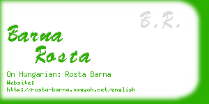 barna rosta business card